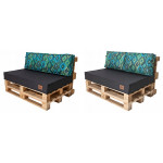 Paletové sedenie Golden Garden GG49 podsedák a vankúš 120cm x 80cm x 15cm tmavo sivá zelená